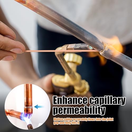 50 Sticks 15% Silver Brazing Rods AWS BCuP-5 15% Silver Solder Phos Copper Brazing Alloys Flat Welding Rods 0.050"x1/8"x10" for HVAC Refrigeration Air Conditioning Cold Storage Equipment (50 Pcs)