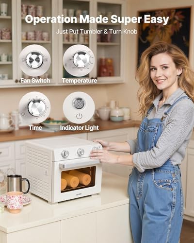 VEVOR Sublimation Oven Machine, 26 Qt, Fits 40oz Tumblers, with 50 Shrink Films, 1 Tape and 2 Heat Gloves, 360° Turbo Convection for Sublimation Blank Tumblers, Mugs, Bowls, Off-White