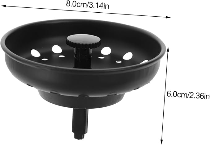 Homoyoyo 2pcs Metal Sink Drain Strainer Stopper Kitchen Sink Filter for Hair and Food Debris Easy to Install and Remove