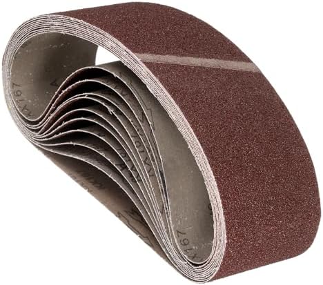 10 Pcs Sanding Belts 3 x 24 Inch 36 Grit Aluminum Oxide