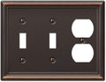 Amerelle 149TTDDB Chelsea Wallplate, 2 Toggle / 1 Duplex, Steel, Aged Bronze, 1-Pack