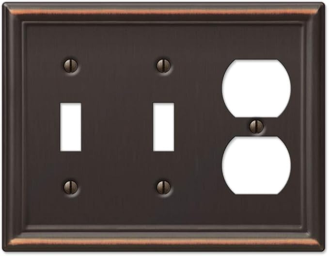 Amerelle 149TTDDB Chelsea Wallplate, 2 Toggle / 1 Duplex, Steel, Aged Bronze, 1-Pack