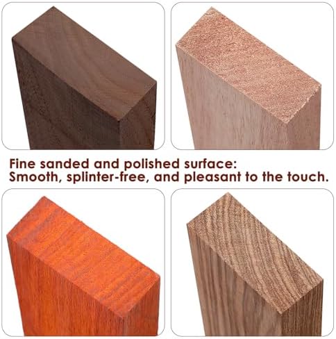 8 Pcs Exotic Hardwood Lumber Zebrawood Padauk, 3/4" X 2" X 24"