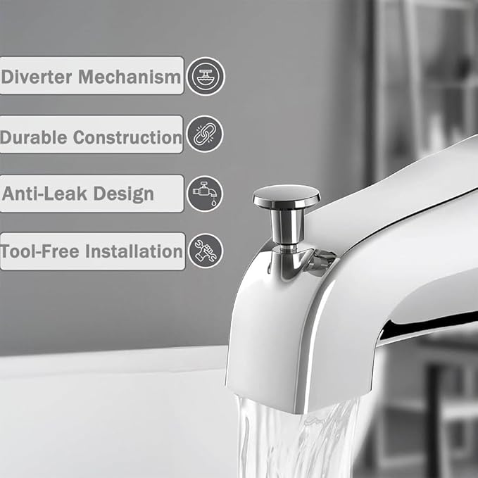 Tub Spout Diverter Repair Kit, Universal Replacement for Tub Diverter Spout,Includes 2 x Diverter Valve Stems, 2 x Cup Seals and 2 x Gates, Bathroom Shower Bathtub Leaky Faucet Repair Parts.2pcs
