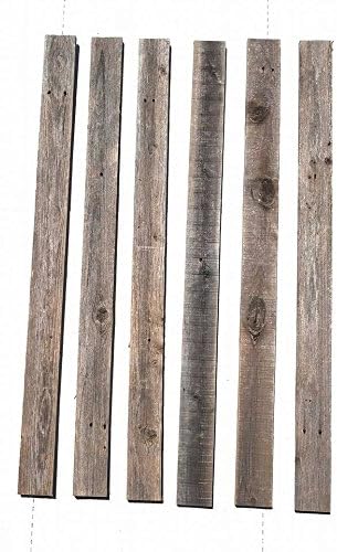 Rustic Weathered Reclaimed Wood Planks for DIY Crafts, Projects and Decor (6 Planks - 24" Long)