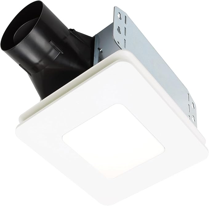 Broan-NuTone Bathroom Exhaust Fan with LED light – Easy Retrofit Without Attic Access, Quiet 1.5 Sones, Effective Ventilation at 80 CFM ENERGY STAR Certified Moisture and Odor Control
