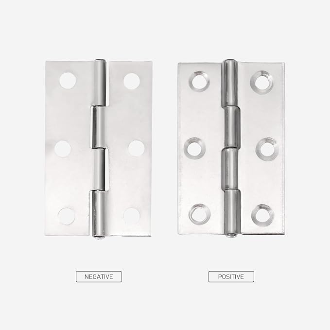 2.2 inch Stainless Steel Folding Butt Hinge Home Furniture Hardware Door Cupboard Cabinet Hinge Pack of 16