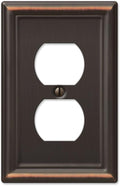 Amerelle 149DDB Chelsea Wallplate, 1 Duplex, Steel, Aged Bronze, 1-Pack