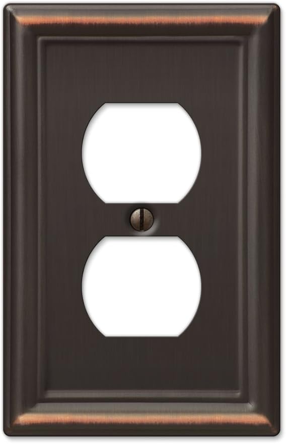 Amerelle 149DDB Chelsea Wallplate, 1 Duplex, Steel, Aged Bronze, 1-Pack