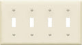 ENERLITES Quad Toggle Light Switch Wall Plate, Standard Size 4-Gang 4.50" x 8.19", Unbreakable Polycarbonate Thermoplastic, 8814-LA, Light Almond
