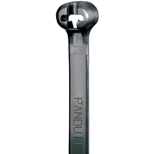 Panduit BT2M-M0 Cable Tie, Metal Barb, Miniature, Weather Resistant Nylon 6.6, 7.9-Inch Length, Black (1,000-Pack)