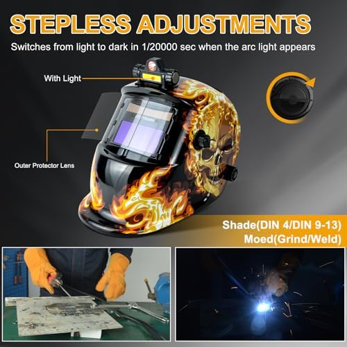 TRQWH Welding Hood Auto Darkening Welding Helmet with Light True Color