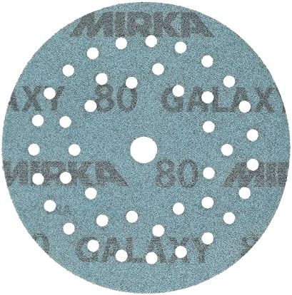 Mirka Galaxy Multifit 5 Inch Ceramic Sandpaper, 80 Grit Hook & Loop 50 Pack