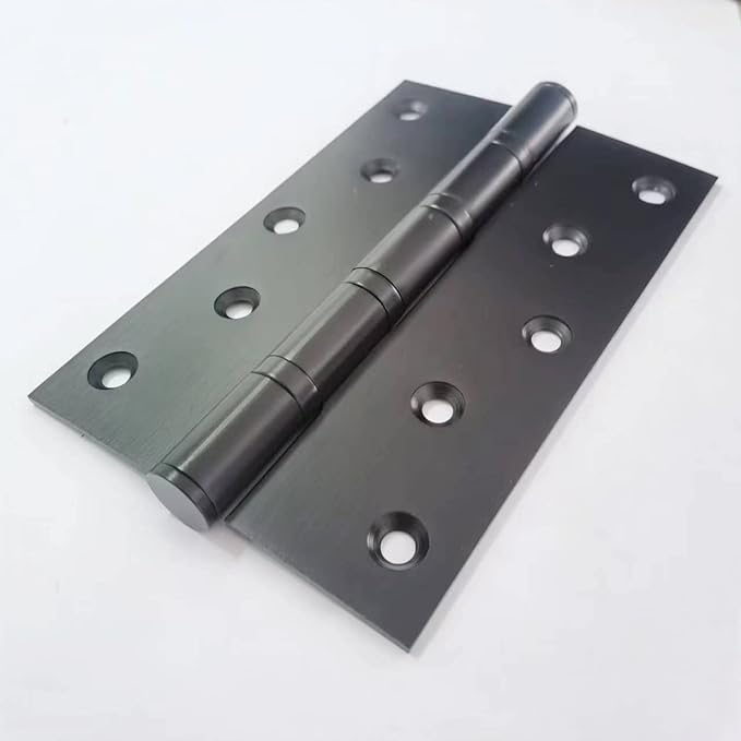 2 Pcs 5" Stainless Steel Ball Bearing Door Hinges with Square Corner for Heavy Duty Wood Door,1/8 Inch Thickness Matte Black