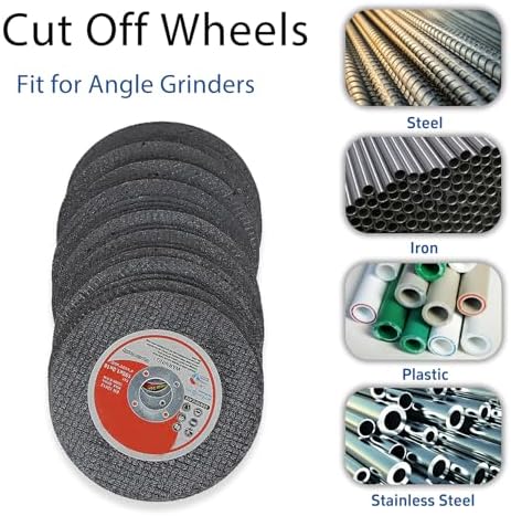 WFLNHB 100 Pack 4 Inch x 0.040 Inch x 5/8 Inch Metal and Stainless Steel Cut Off Wheels Fit for Angle Grinders