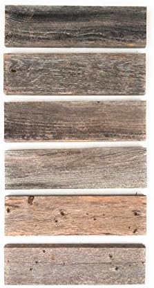 Rockin' Wood Rustic Weathered Reclaimed Wood Planks for DIY Crafts, Projects and Decor (12 Planks - 12" Long)