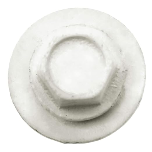 10 x 1 Bone White Metal Roofing Screws - Hex Washer Head- Self-Starting/Tapping - EPDM Washer. 1 Bag - 250 Screws