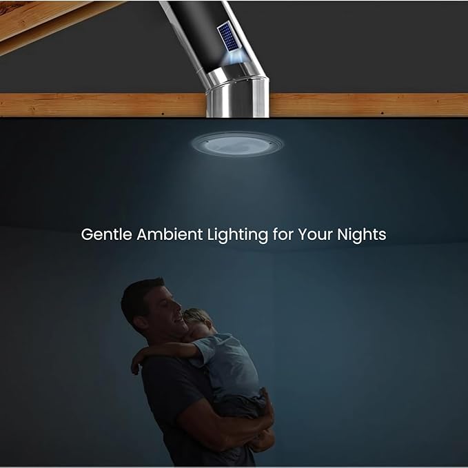 Solatube® 160 ISn 10-inch Tubular Skylight Kit – Solar NightLight & High Velocity Hurricane Zone (HVHZ) Certified – 40-inch Reach for Bathrooms & Hallways – Includes Pitched Roof Flashing