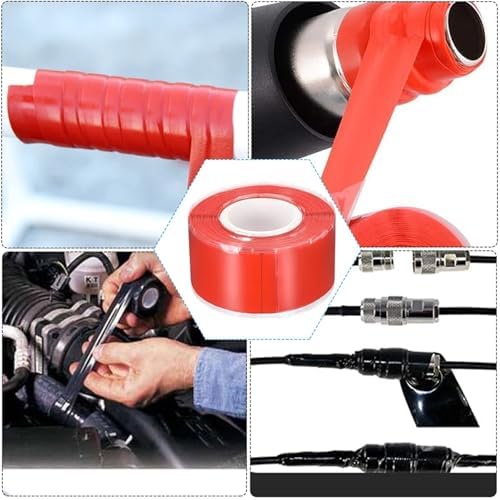 12 Roll 1 Inch X 10 FT Self-Fusing Silicone, Thickness 0.5mm Hose Repair Tape, Heavy Duty and Leak Proof Rubber Hose Tape, Pipe for Water