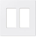 ELEGRP 2-Gang Screwless Decorative Wall Plates, Mid-Size 4.88" height x 4.94" length Unbreakable Thermoplastic Faceplate Cover for Decorator Receptacle Outlet & Switch, UL Listed (1 Pack, Matte White)