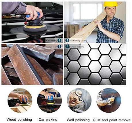 Professional Air Random Orbital Sander, Heavy Duty Dual Action Pneumatic Palm Sander (5 inch, Blue)