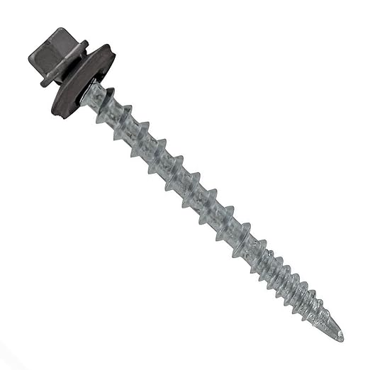 Fasteners Plus ST Fastening #10 x 2 Kwikseal Woodbinder Metal Roofing Screws Metal-to-Wood Charcoal Gray (Pack of 250)