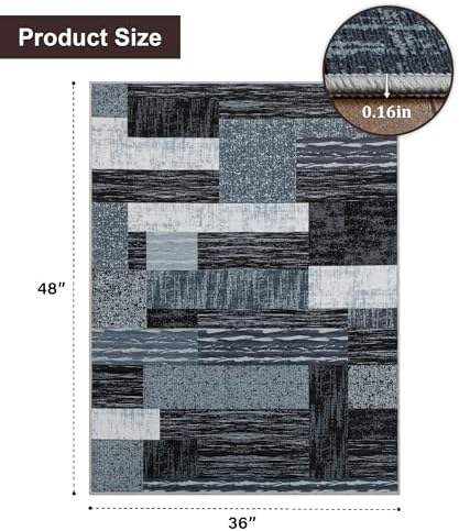 chakme Office Chair Mat for Hardwood Floor, 48"x36" Easy Glide Computer Desk Mat Protector for Rolling Chair Under Desk Rug Nonslip Backing, Machine Wash, (Jigsaw)