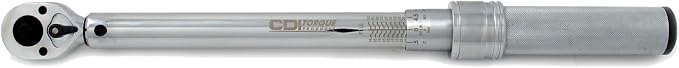 CDI 3/8 Inch Drive Adjustable Click Torque Wrench, Range 5-75 Ft Lbs / 10.2-98.3 Nm (752MFRMH)