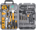 Hi-Spec Tool Kit with 8V Cordless Drill Set with Toolbox for Home DIY