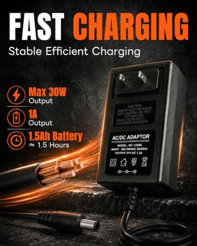 COMOWARE 20V Fast Charger, 30W Official Charger Adapter for COMOWARE 20V Cordless Drill Battery, Rapid Charging Tool Accessories
