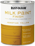 Rust-Oleum Venetian Yellow Milk Paint Finish | Decor and Furniture Applications | Matte Finish Brushed Effect | Minimal Prep Needed | No Primers Required | Easy Clean Up | Quart