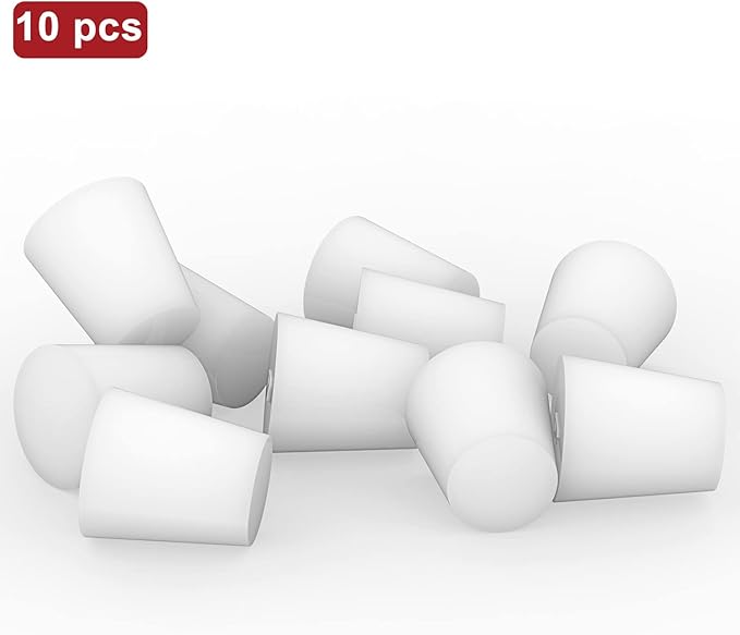 stonylab Silicon Rubber Stopper, White Tapered Lab Seal Silicon Stoppers Rubber Plugs (10-Pack, 4#)