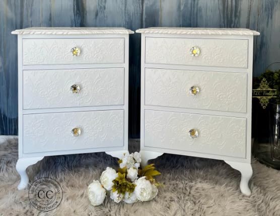 Dixie Belle Silk All-in-One Mineral Paint - Whitecap (32oz) - Bright White Water Based Built-In Primer + Topcoat for Wood + Metal - Durable Furniture Paint - Low Reflective Finish