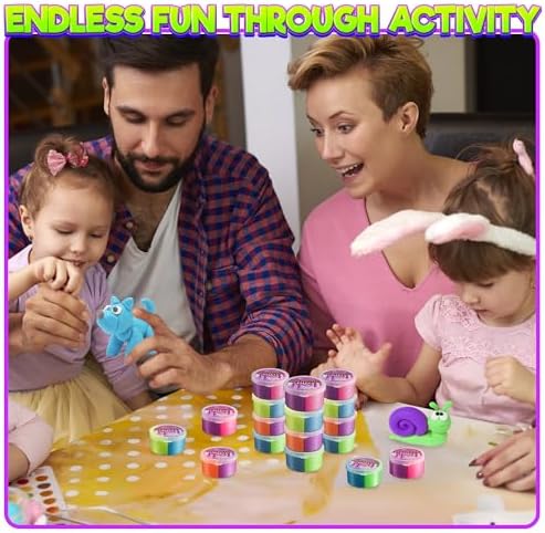 Neon Bouncing Putty (12-Pack) Fluffy DIY Slime Ball Sensory Toys