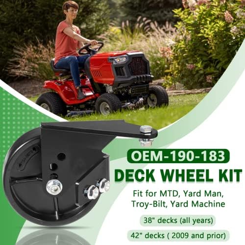 OEM-190-183 Deck Wheel Kit Replacement for MTD Lawn Tractor 38-Inch and 42-Inch Decks 2009 and Prior