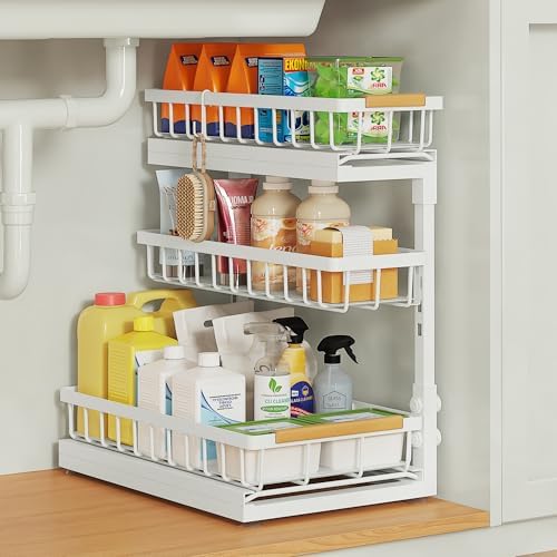 Under Sink Organizer and Storage for Bathroom and Kitchen - 1 Pack 3 Tier