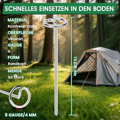 6 Inch Landscape Staples, Weed Barrier Fabric Stakes, Garden Pins (50pcs)