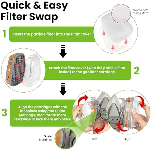 AirGearPro G-500 Reusable Respirator Mask with A1P2 Vapor & Dust Filters