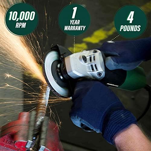 Metabo HPT 4-1/2-Inch Angle Grinder, Includes 5 Grinding Wheels & Hard Case, 6.2-Amp Motor, Compact & Lightweight, G12SR4 (Pack of 3)