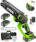 Mini Chainsaw Cordless, 6 Inch Electric Chainsaw with 2 Battery, Handheld Battery Powered Chain Saw with Auto Oiler, Yard Tools Saw for Wood Cutting Tree Cutter, Holiday Day Gift for Men, Dad, Husband