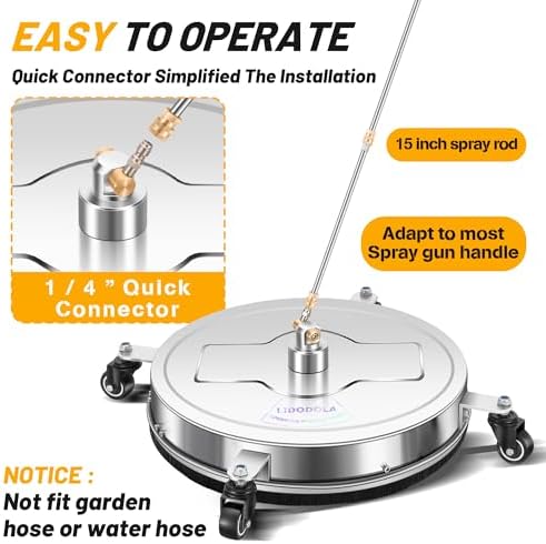 LidoDola 20'' Pressure Washer Surface Cleaner, Power Washer Accessory