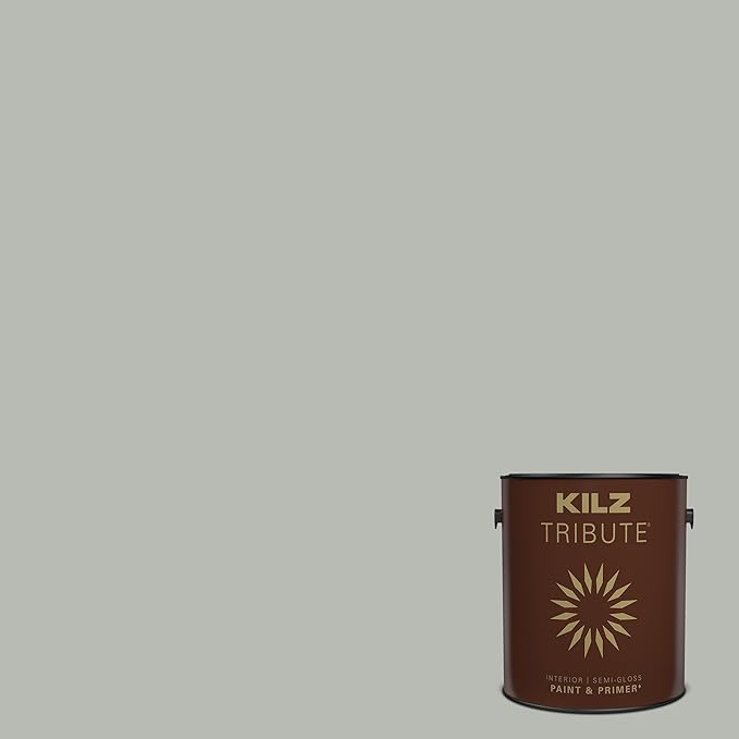 KILZ TRIBUTE Paint & Primer, Interior, Semi-Gloss, Patio Gray, 1 Gallon