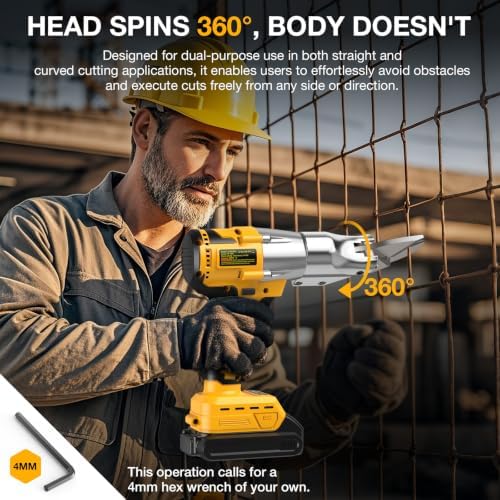 Cordless Metal Shears Compatible with Dewalt 20V Max Battery, 14GA Cutter