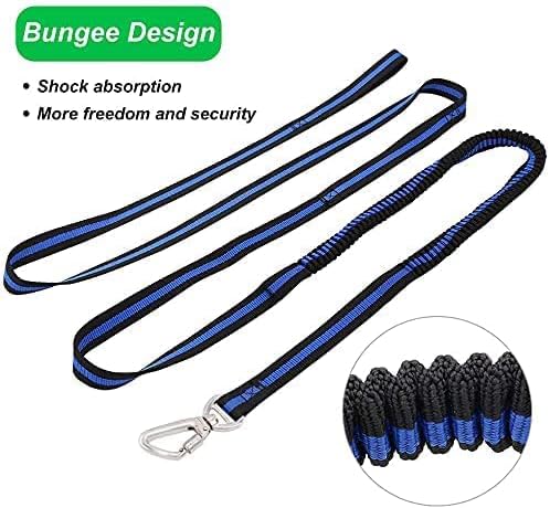 XiaZ Dog Tie Out Cable, 200ft Trolley Runner Cable for Dogs up to 250lbs, Dog Lead for Yard, Camping, Outdoor, with 8 Ft Nylon Bungee Runner, Cable Sling to Protect Trees