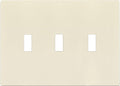 ENERLITES Screwless Triple Toggle Switch Wall Plate, Child Safe Light Switch Cover, Standard 3-Gang 4.68" x 6.53", Unbreakable Polycarbonate Thermoplastic, UL Listed, SI8813-LA, Glossy, Light Almond