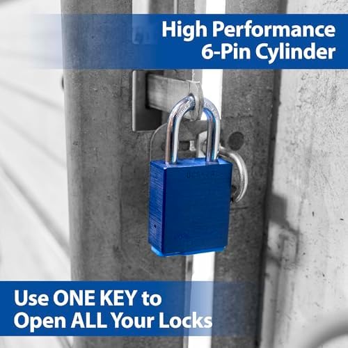 PACLOCK's 2-Series Padlock, UCS, 5/16" Diameter Hard. Stainless Steel Shackle, 2-1/2" Tall, High Performance 6-Pin Cylinder, Keyed Differently w/ 2 Keys, Silver