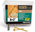 Deck Plus Wood Screws, #8 x 2in, 5lb Box, 625 Pieces, Tan