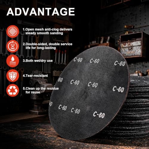 17" Sanding Screen Mesh,120 Grit Floor Sanding Discs for Wood-20p