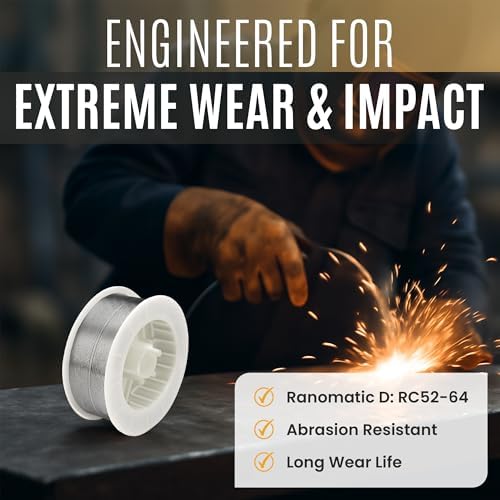 Rankin Ranomatic D Hardfacing Wire, General Purpose Welding Wire, Extreme Abrasion Resistance, Alloy-Cored Wire, Welding Equipment, 0.045" x 25 lb Spool