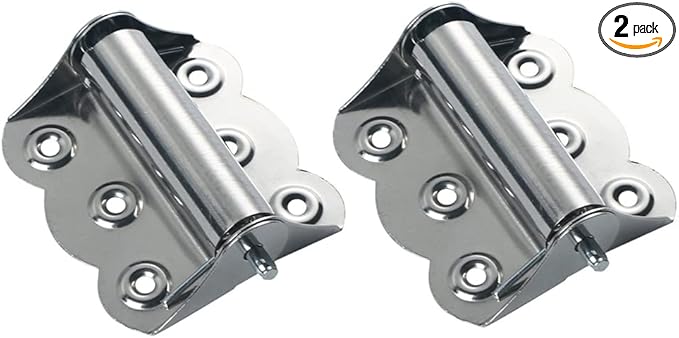 2 Pcs Stainless Steel Screen Door Hinges Hardware Spring Loaded Hinge, Silver